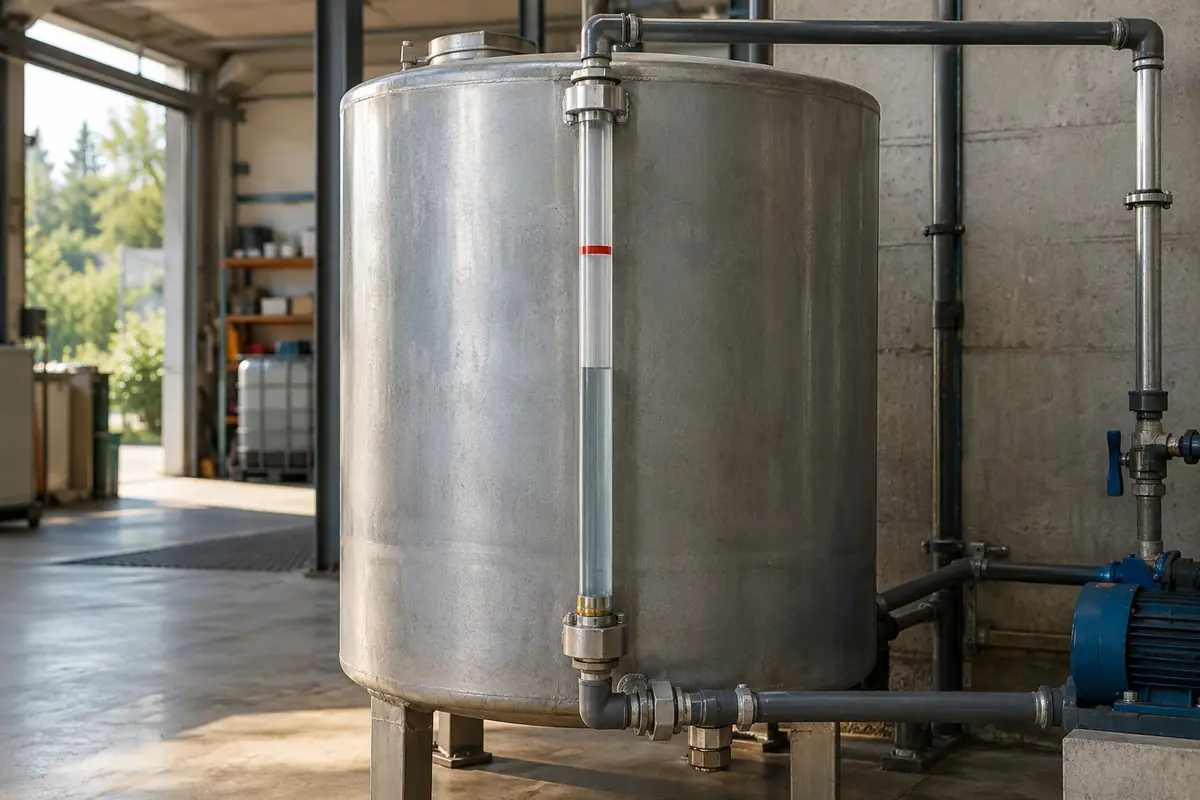 Serbatoio industriale con indicatore di livello